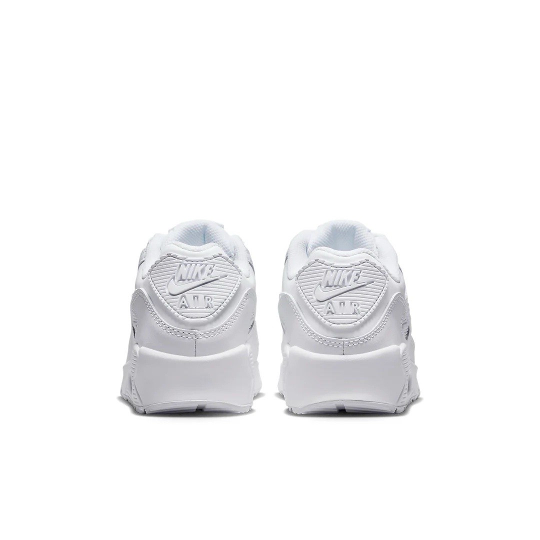 Nike Air Max 90 LTR Triple White Lace Up Athletic Sneakers CD6864-100 GS Sizes