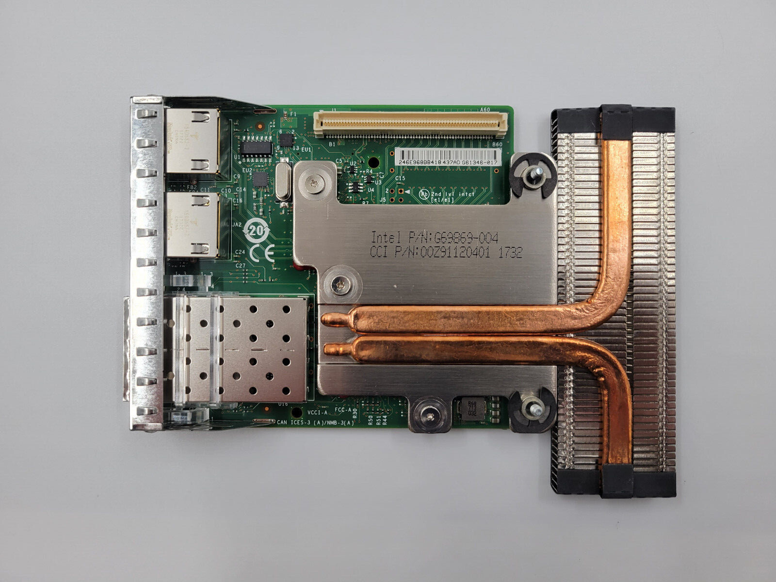 Intel X520-I350 Quad Port 2 x10G SFP 2 x1G RJ45 Daughter Card Dell P/N:0C63DV