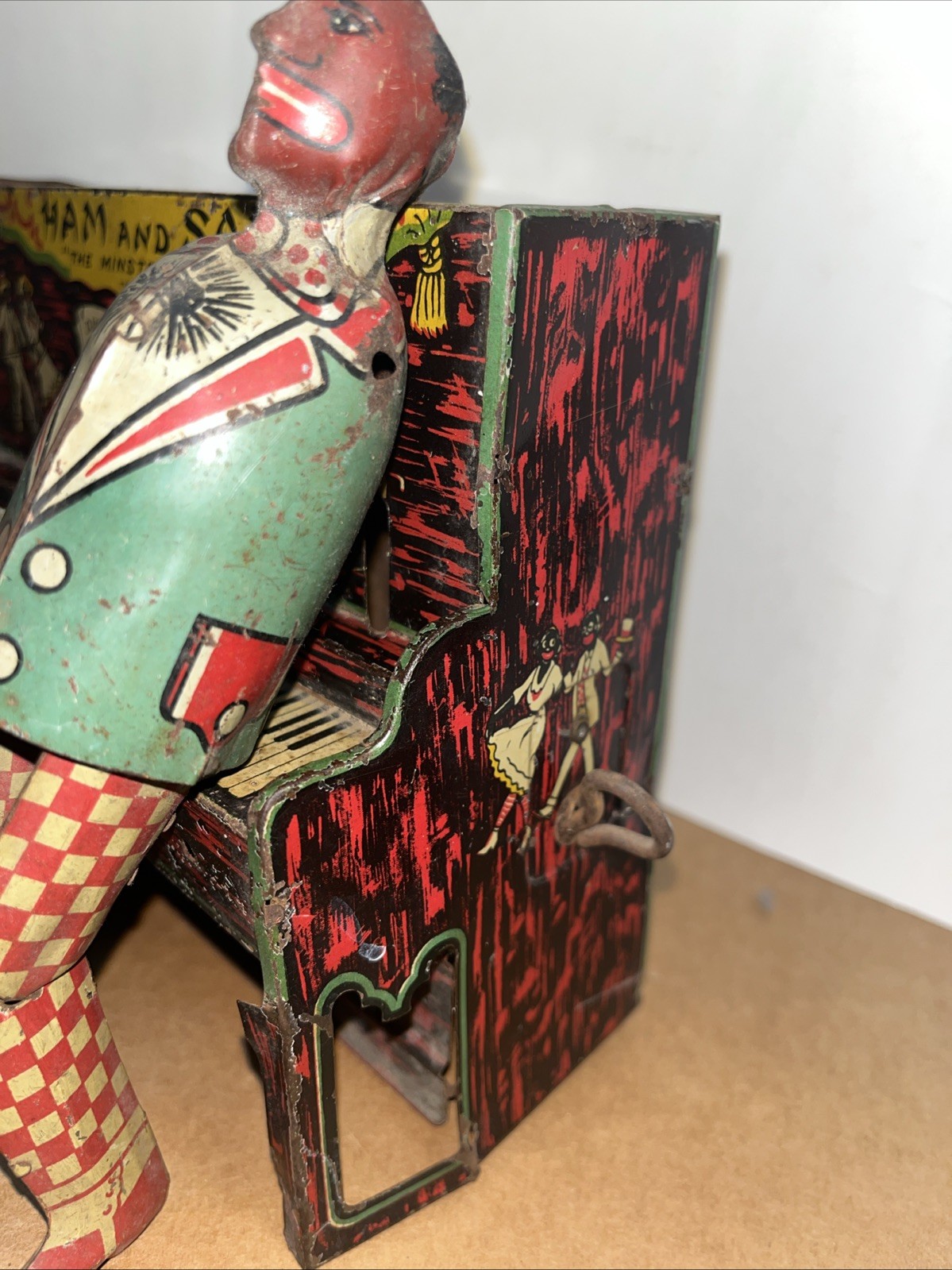 Set of 2 tin toys Ham and Sam The Minstrel Team & “TOMBO “Alabama Coon Jigger