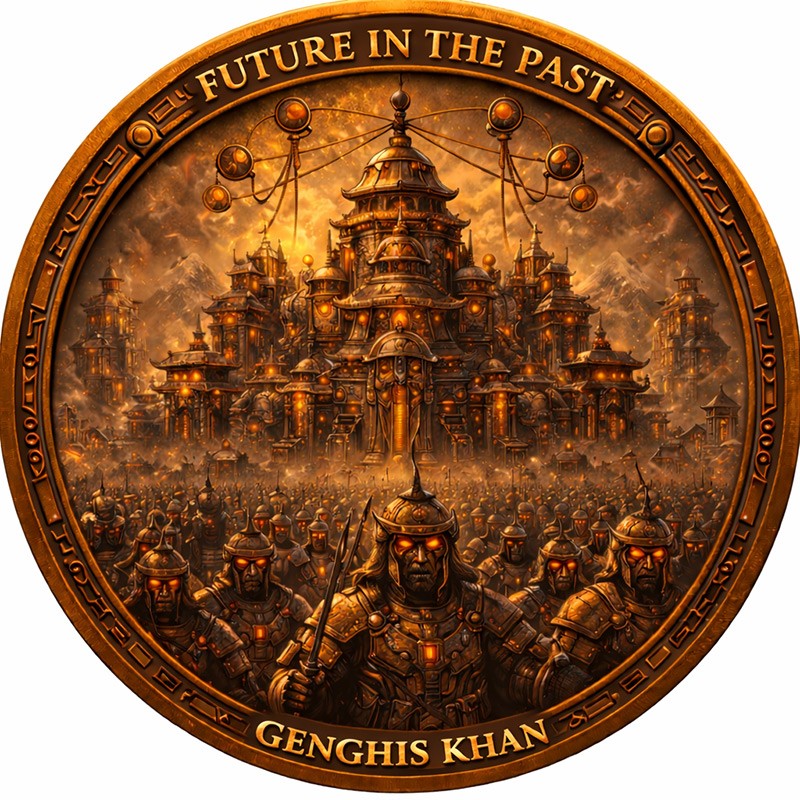 Future in the Past Egypt Genghis Kahn 1 oz Copper Medal