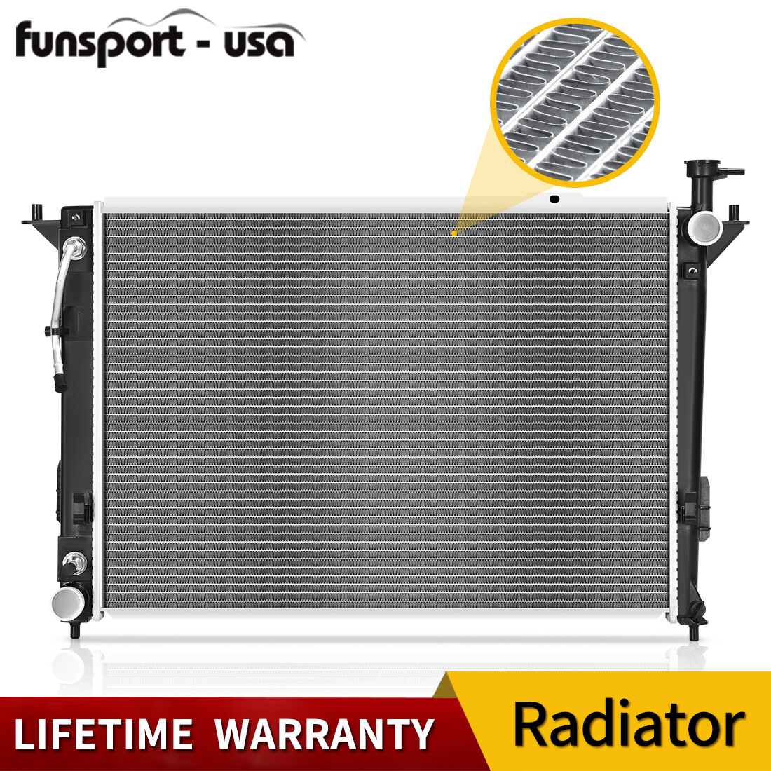 13194 Radiator for 2010-2018 Hyundai Santa Fe 2011-2015 Kia Sorento 2.4 3.3 3.5L