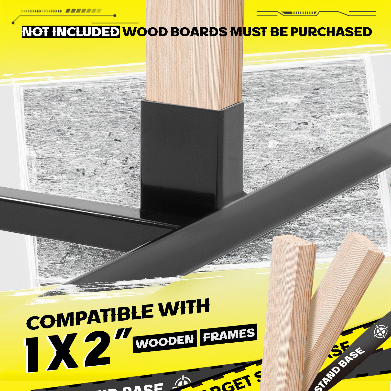 Adjustable H-Shaped Target Stand Base For Paper Silhouette Shooting 2-Pack