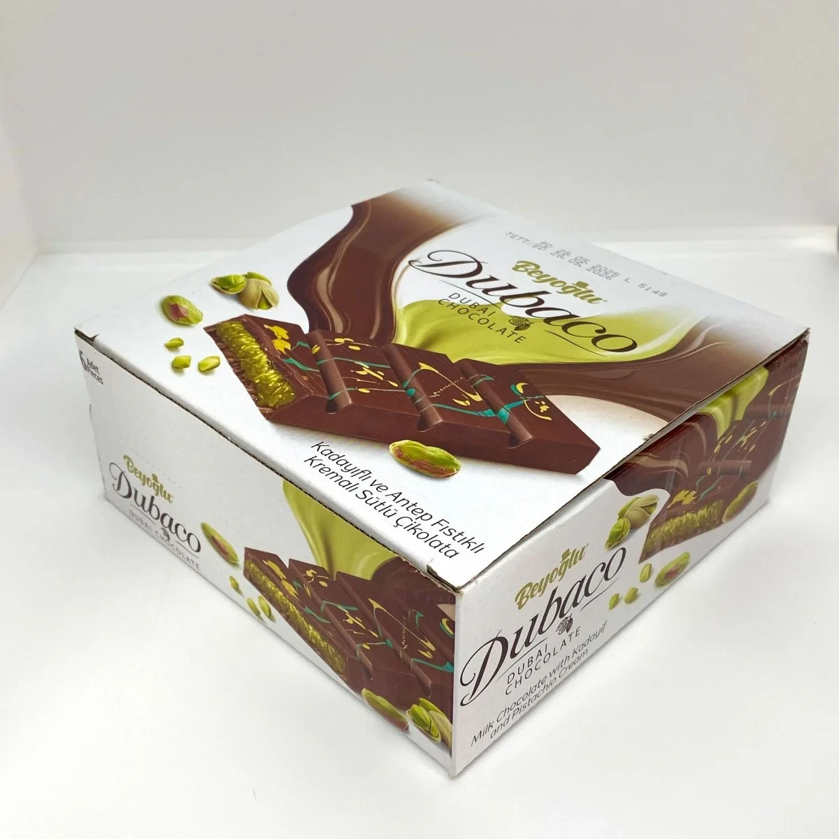 6pcs x 200gr Dubai Chocolate Bar with Pistachio "Viral TikTok Chocolate" (Box)