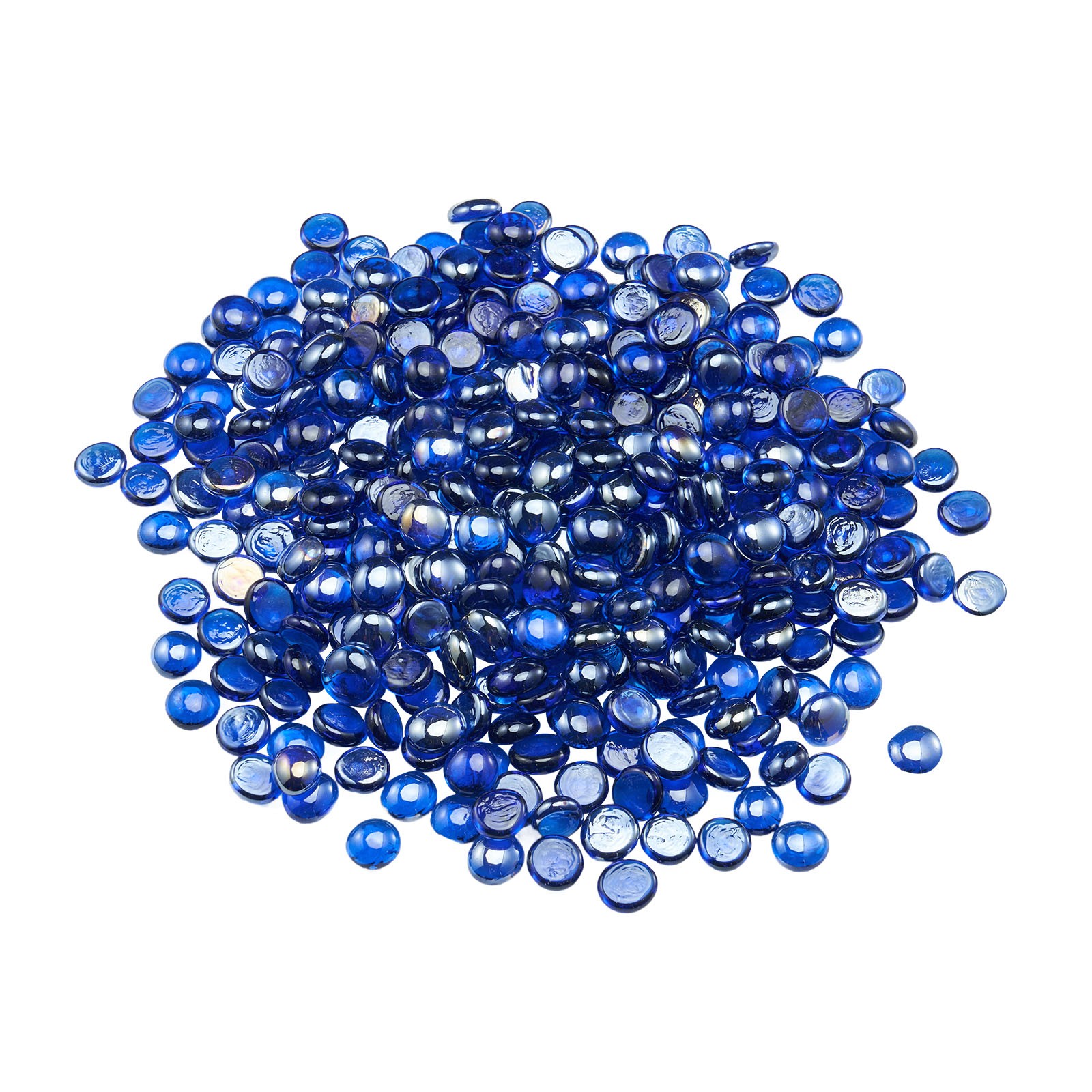 Uimoso 10 lbs 3/4-Inch Round Cobalt Blue Fire Pit Glass Rocks
