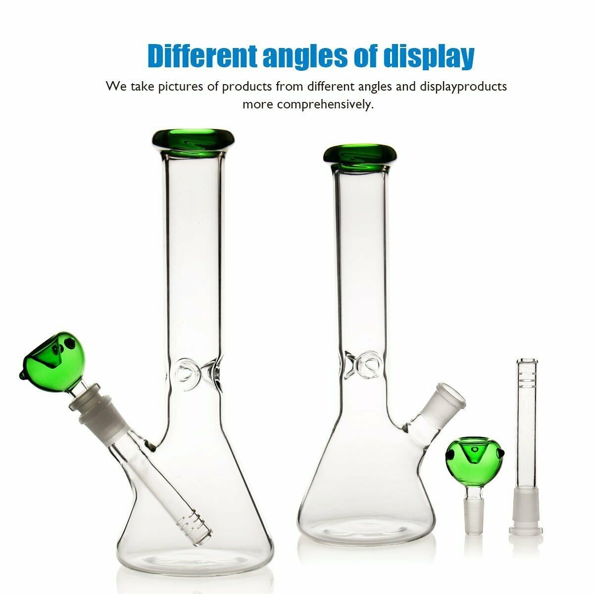 10 inch Heavy Glass Bong Water Pipe Smoking Bong Beaker + 14mm Bowl hookah USA