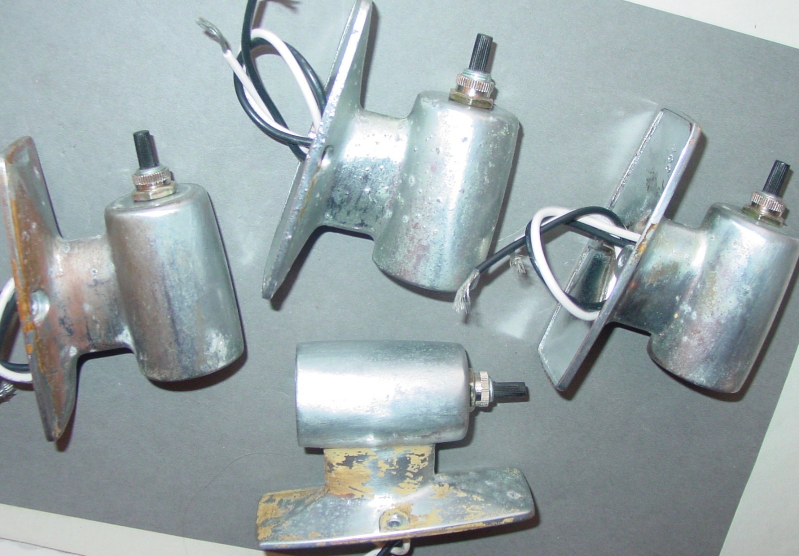 4 Vintage Yacht Bulkhead Galley Art Deco 400 Light Fixtures Camper Boat Cabin