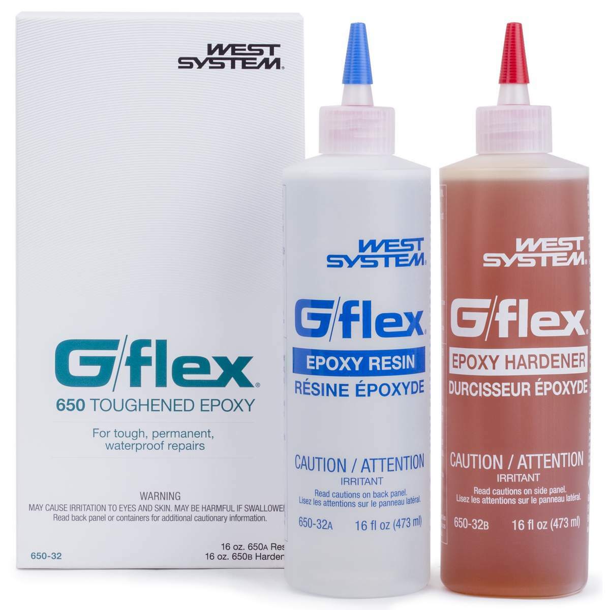 West System Boat Marine G/Flex 650 Epoxy 32oz Kit 2 Two 16oz Bottles 650-32