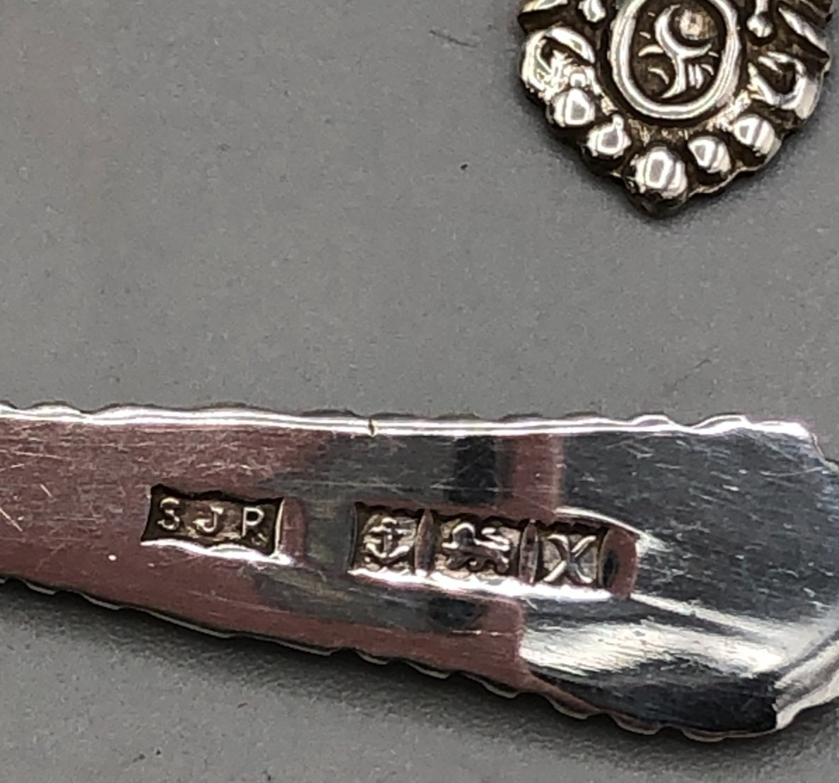 Set of 7 vintage Sterling Silver Salt Spoons 2.25" with English hallmarks