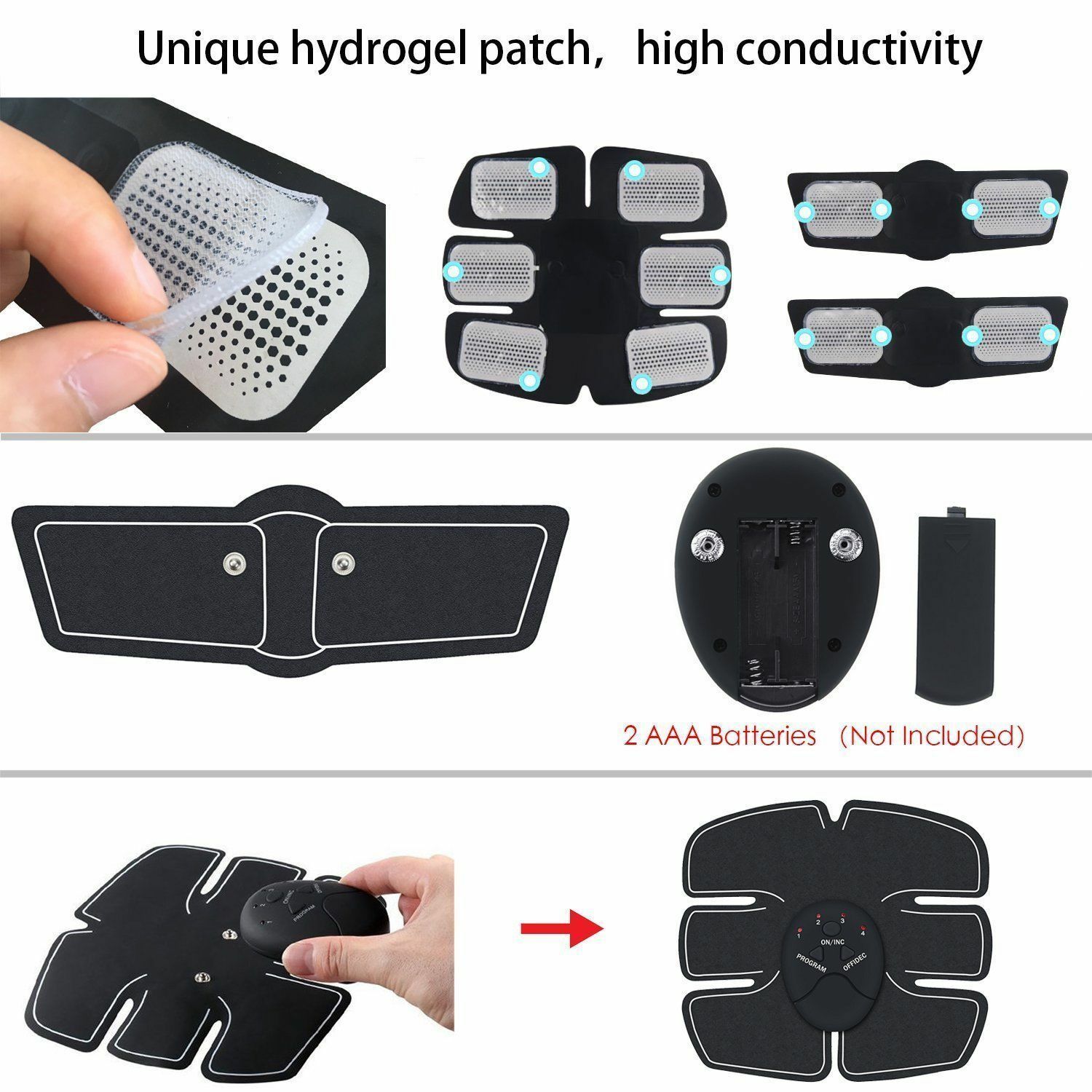 Ultimate EMS AB & Arms Muscle Simulator ABS Training Home Abdominal Trainer Set