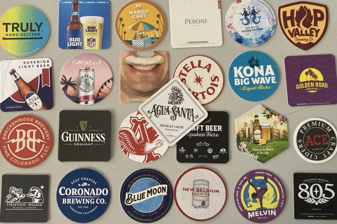 🔥New 25 Mix Beer Bar Coasters coaster Lot H Bluemoon Stella Mango Cart Kona 805