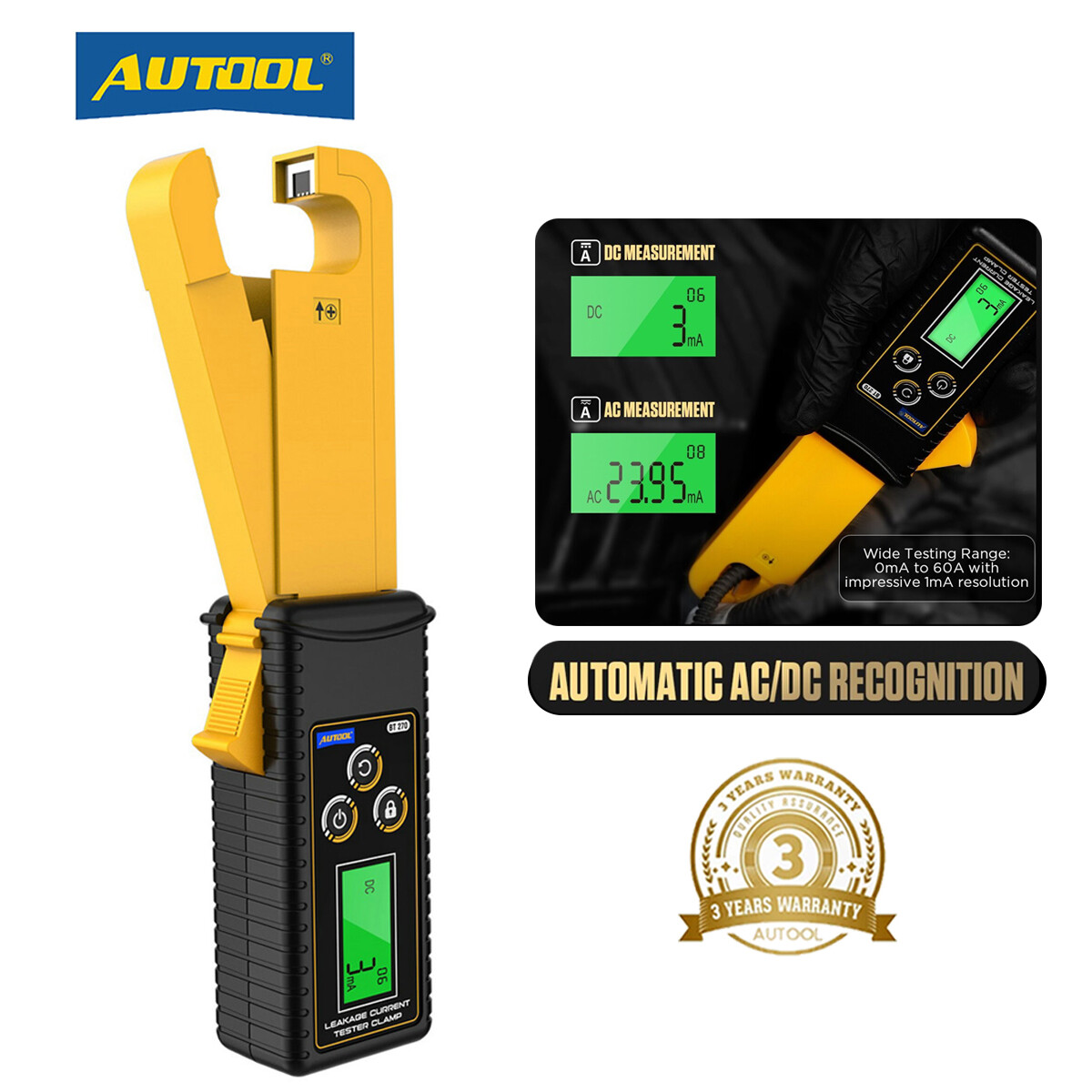 Handheld Digital Leakage Current Clamp Meter AC DC Wireless Low Current Clamp