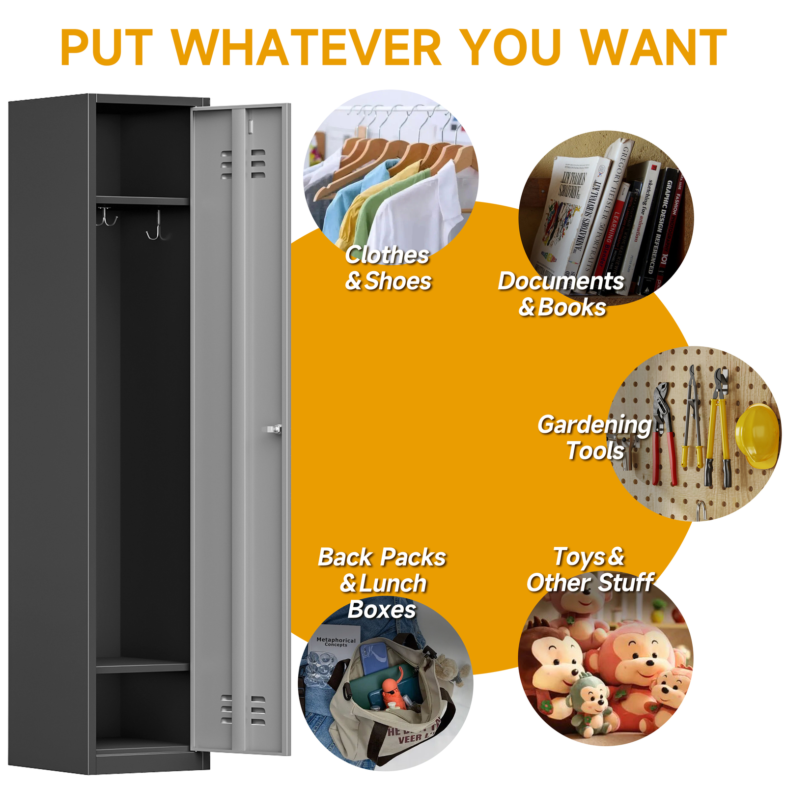 Metal Storage Cabinet Metal Locker with Door For Employees Office School Gym