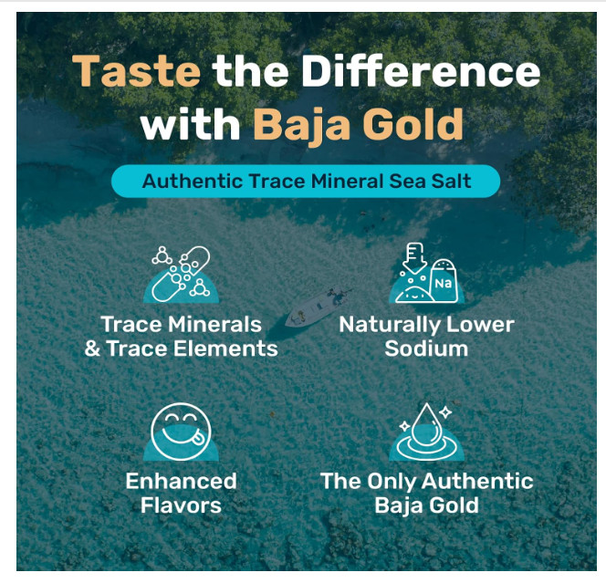 Baja Gold Mineral Sea Salt, Fine Grind, 1 Lb. Bag