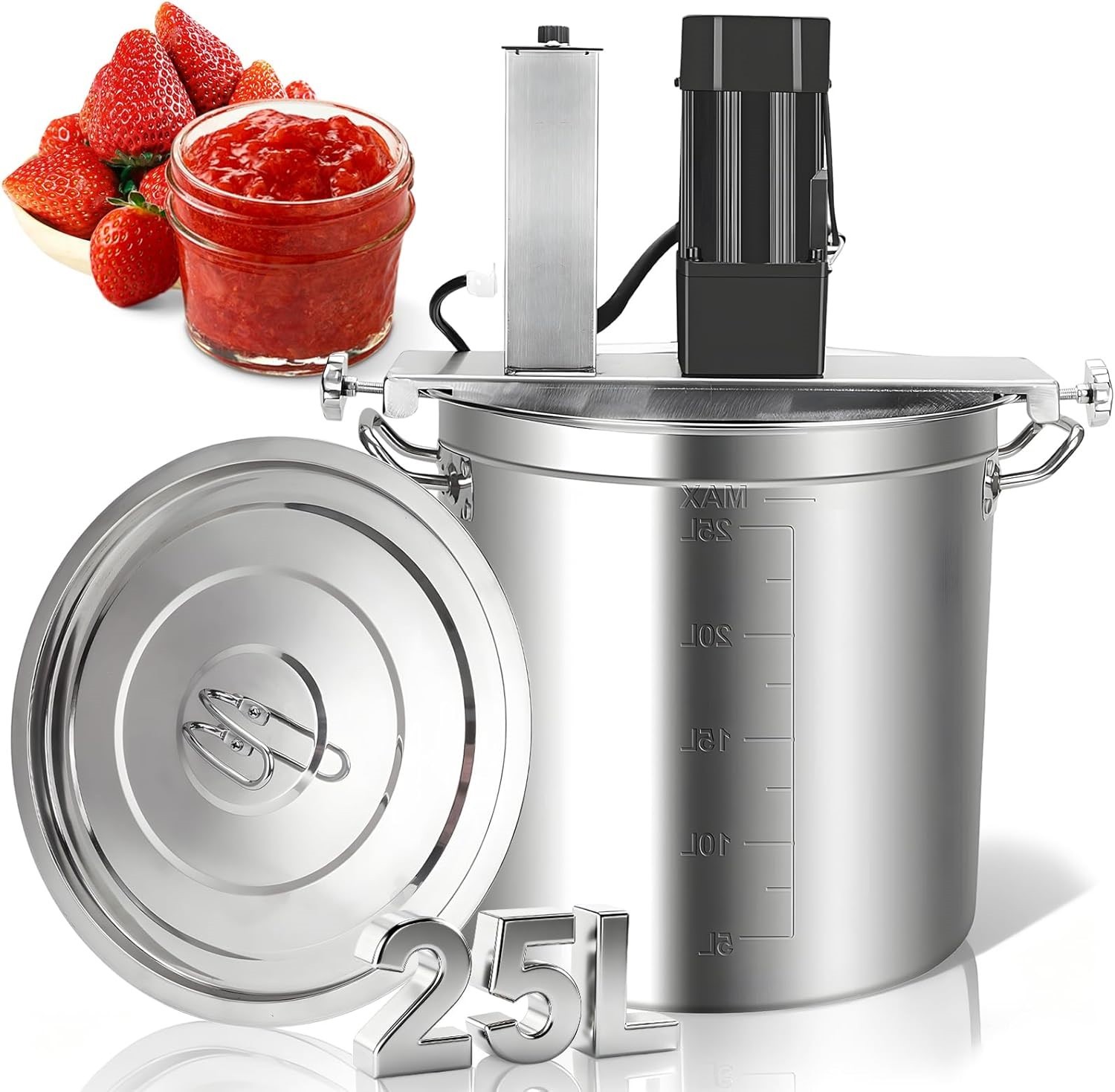 Stainless Steel 25L Commercial Automatic Food Mixer w/Adjustable Speeds