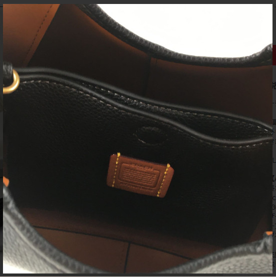 COACH CM545 Lana Shoulder Bag 23 Polished Pebble Leather Black Outlet New