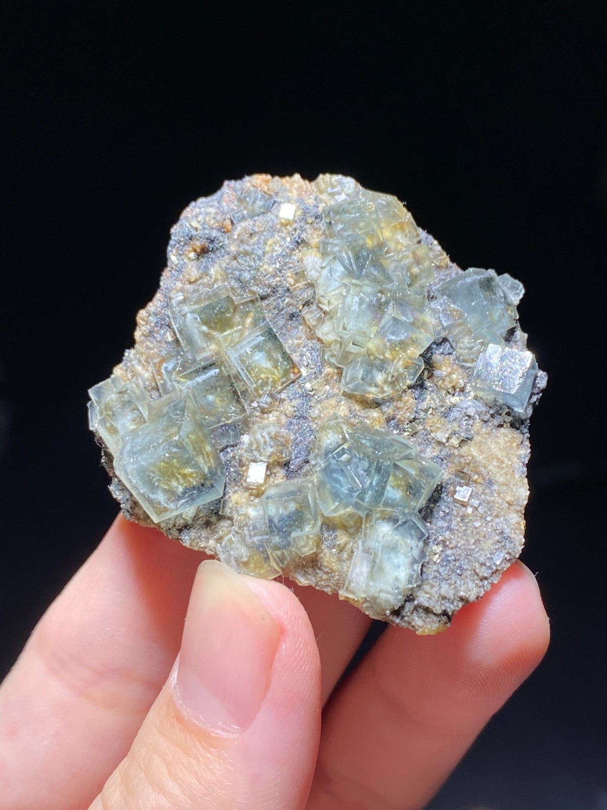 Rare Natural White Window Light Green Cubic Fluorite & Pyrite Specimen, China