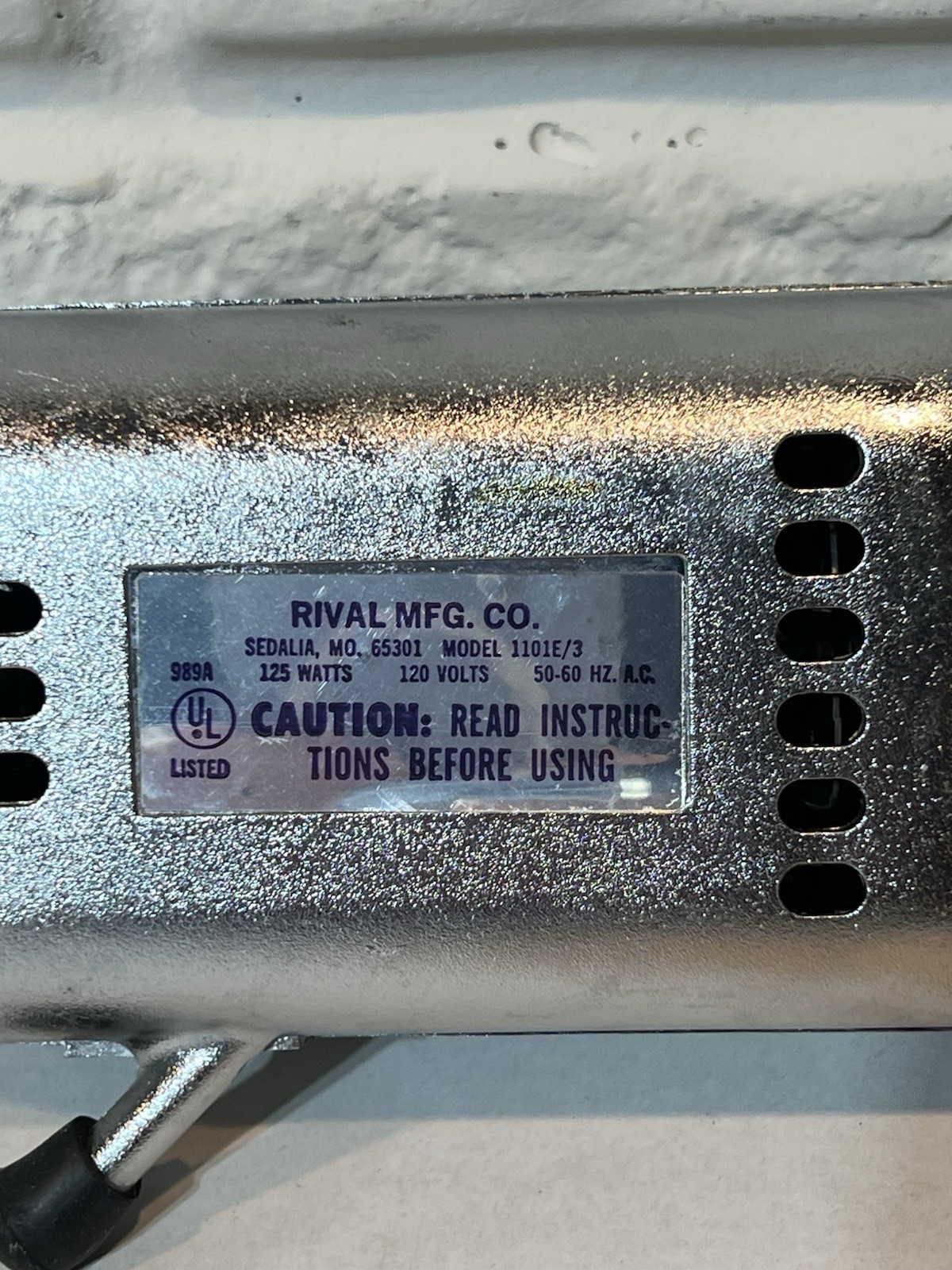 Rival Electric Food Meat Slicer 1101E/3 Replacement MOTOR ONLY Tested Working