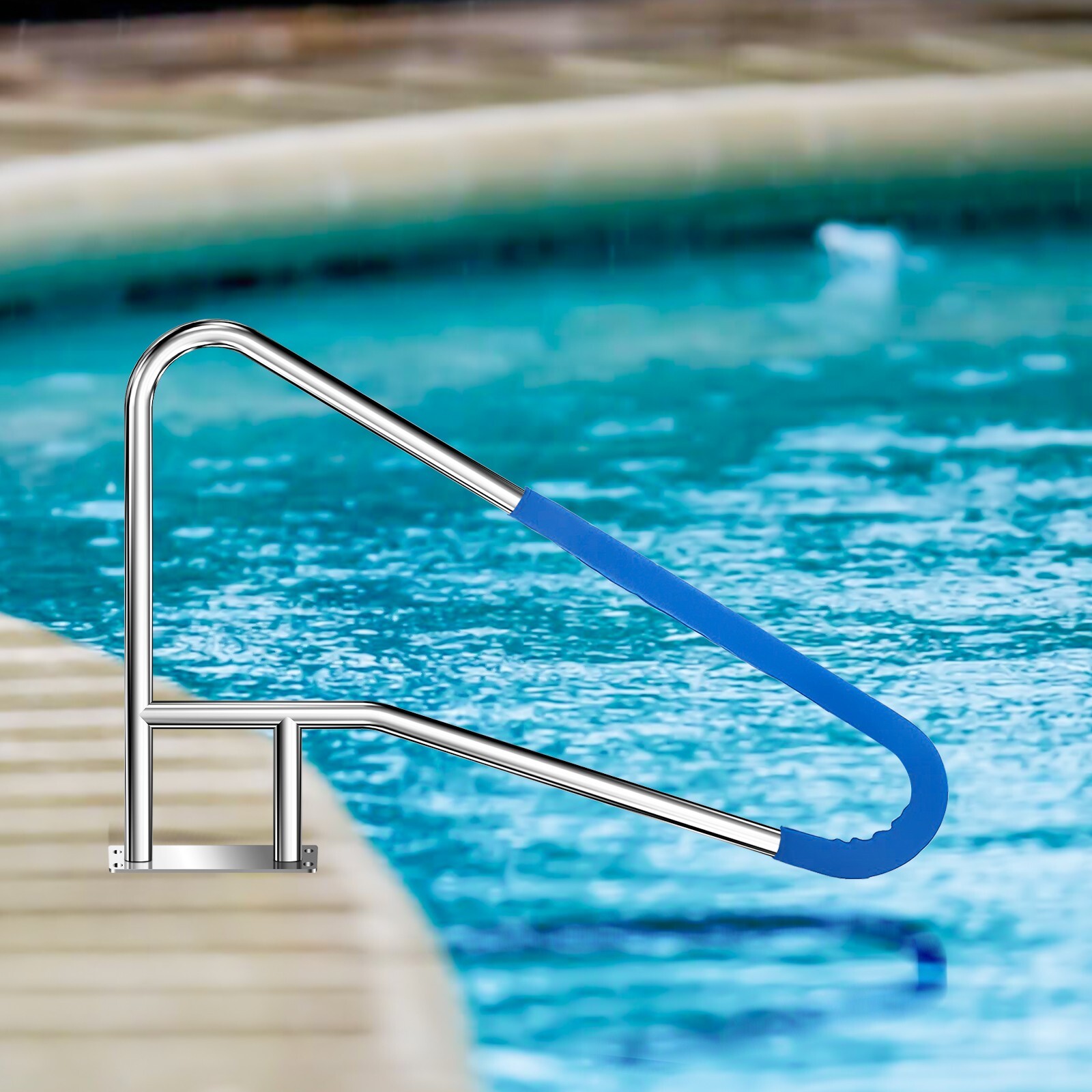 Pool Handrail Swimming 55'' x 32'' Pool Stair Rail Stainless Steel Pool Railing