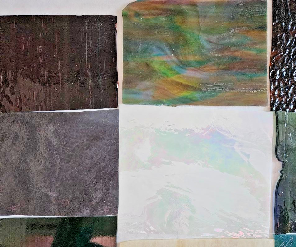10 & 1/4 Pounds of Assorted Multicolor Stained-Glass Large Scraps/Sheets