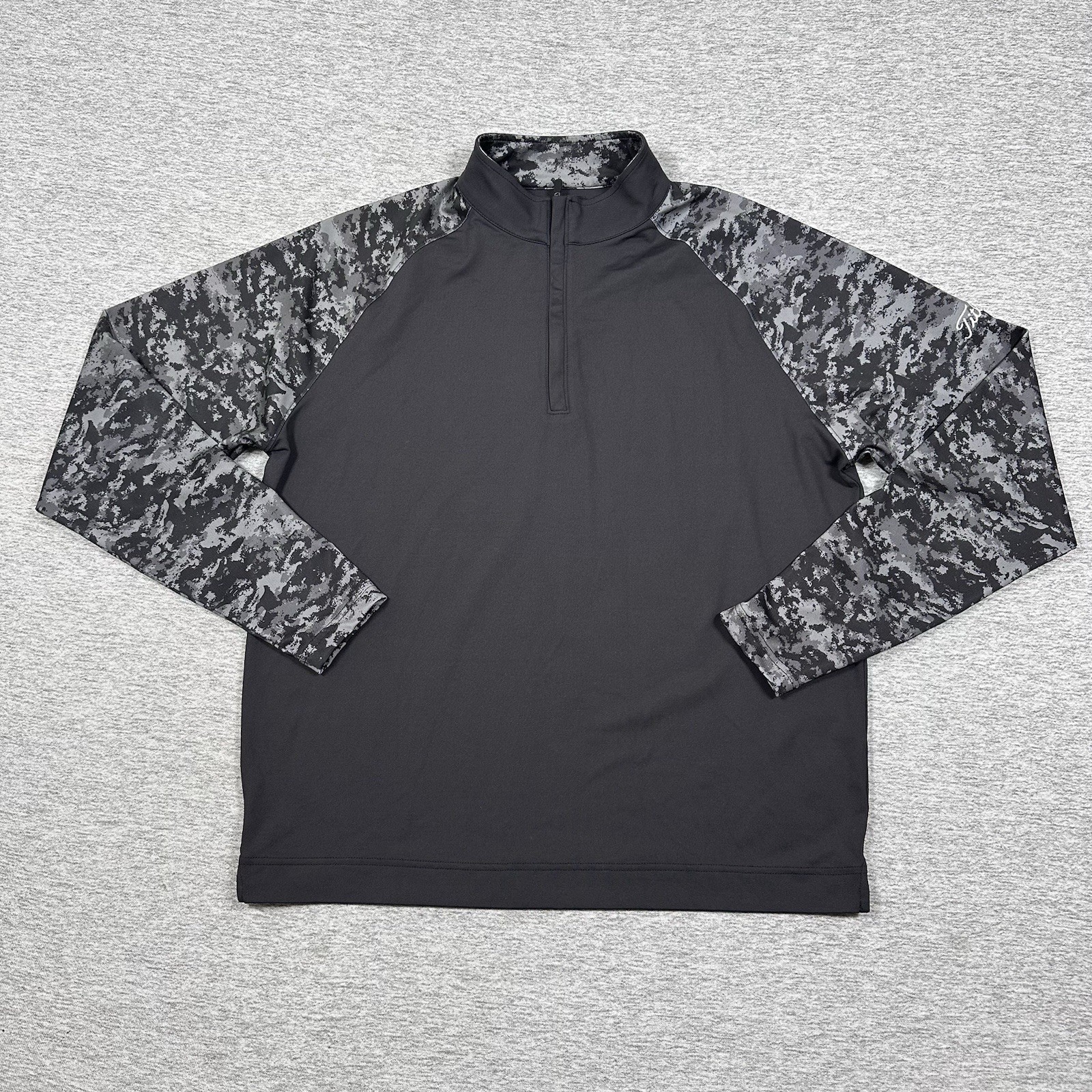 FootJoy Titleist Men's Medium 1/4 Zip Golf Pullover Black Camo