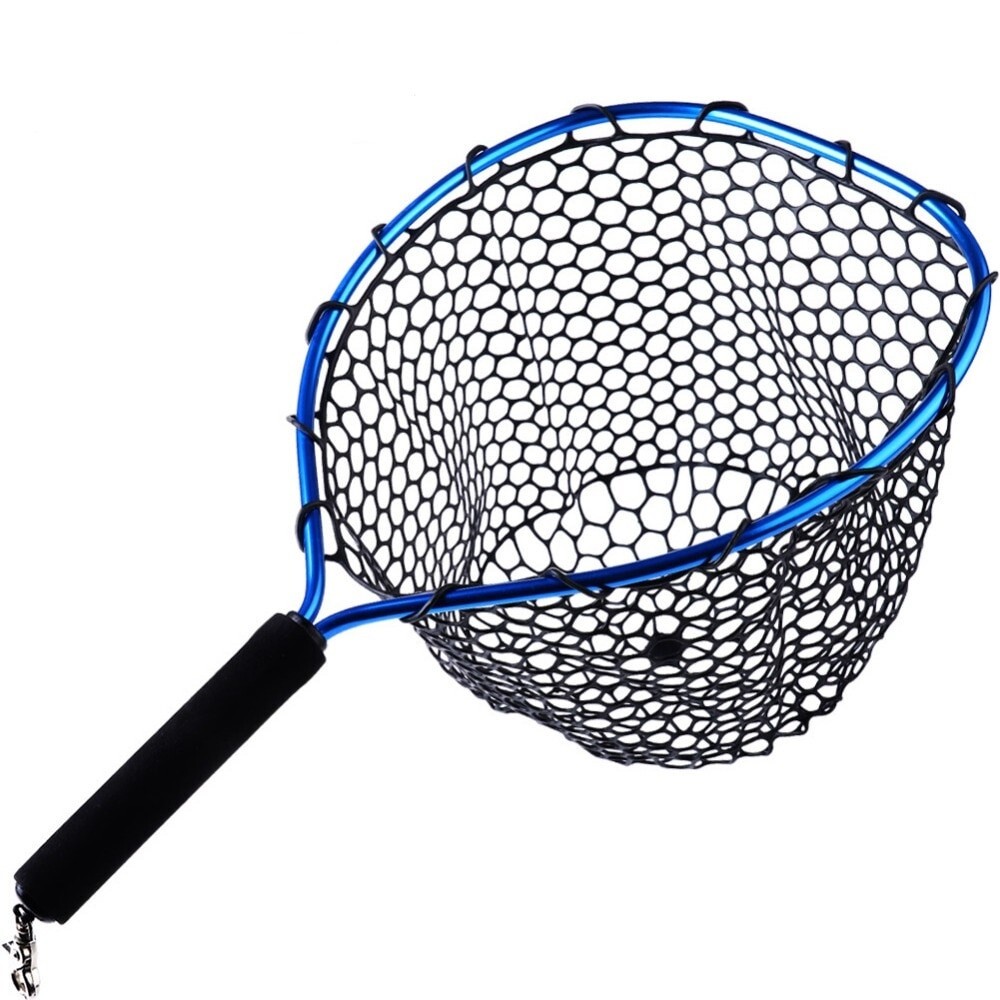 Rudder Fly Fishing Landing Net Rubber Trout Catch and Release Net Light Weight