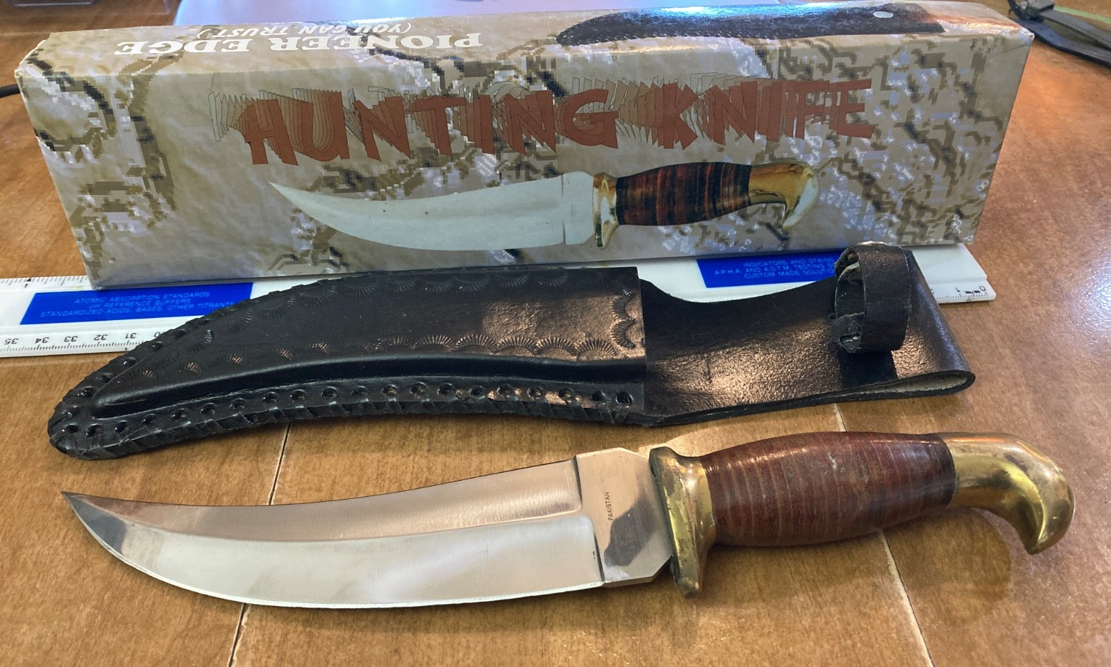 Vintage Fixed Blade Knife Lot Large Hunting Survival Display 1 w/Box Sheath