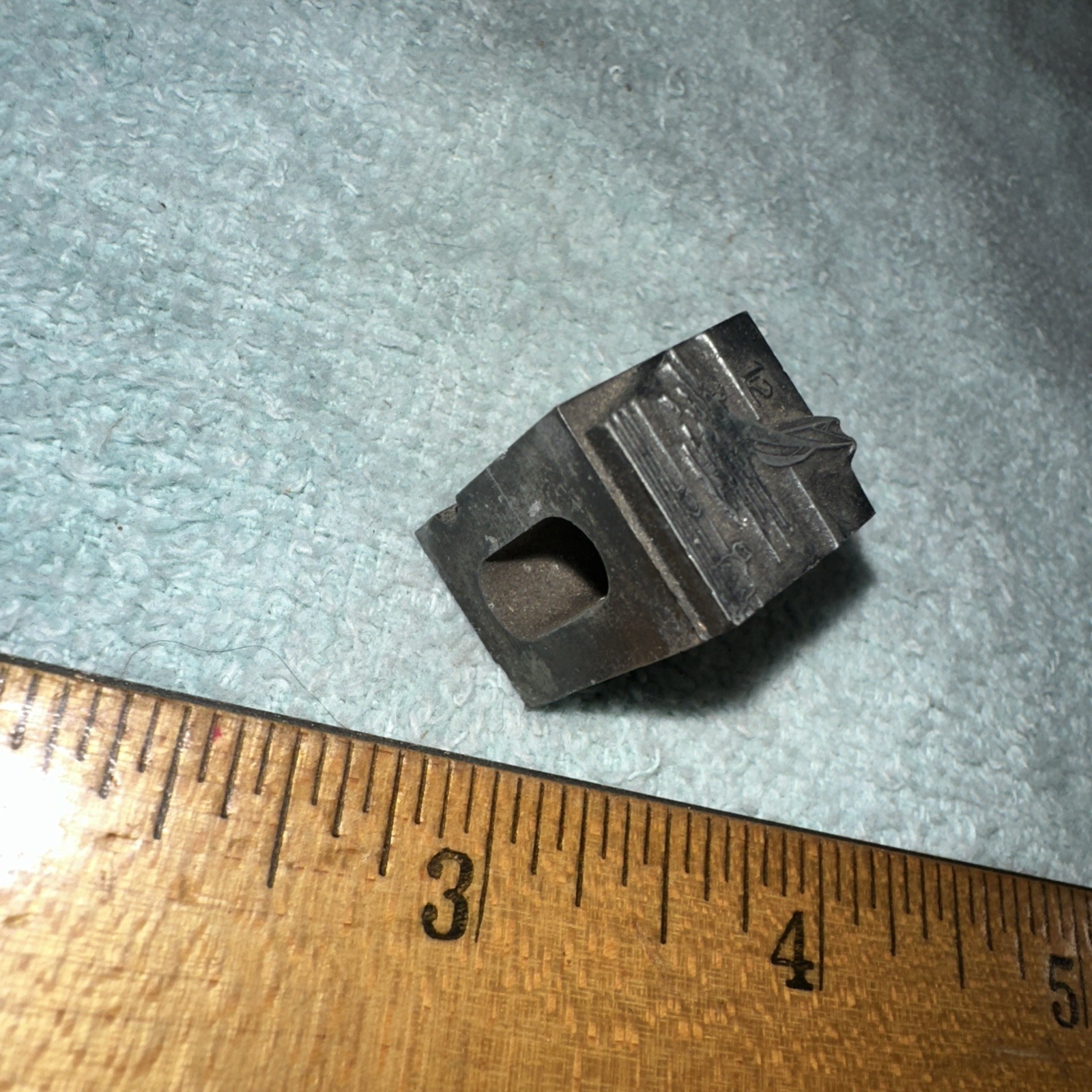 Printing Block “ Sail Boat, Dog on Shore “ Lead Block