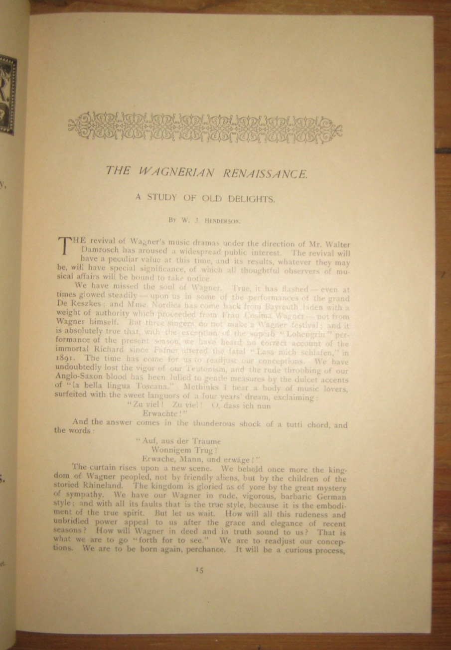 Souvenir Season Of Wagner Opera In German 1895-96, by Damrosch Opera Co.