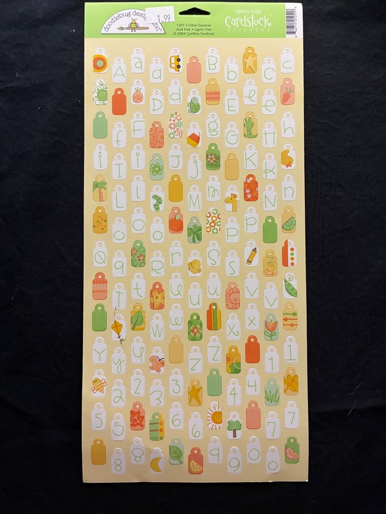 ASSORTED ALPHABET CARDSTOCK STICKERS