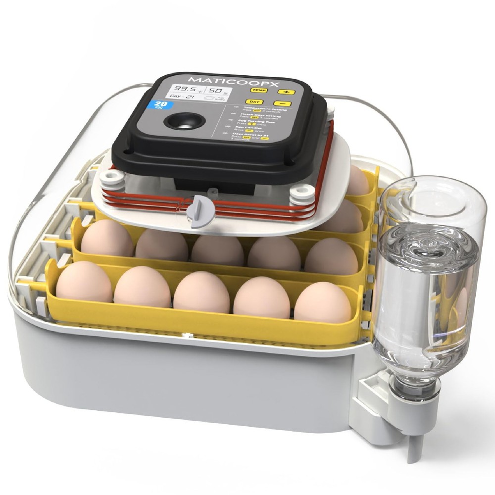 MATICOOPX 20 Egg Incubator with Humidity Display Egg Candler Automatic Egg