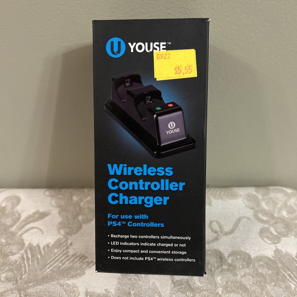 Youse Wireless Controller Charger For PS4 Controller Black Great For Gaming!