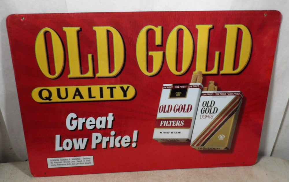 Vintage 1996 Old Gold Double Sided Cigarettes Sign
