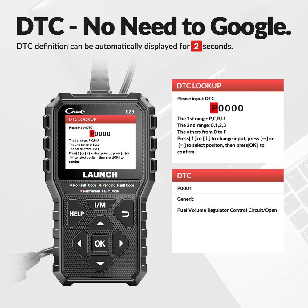 LAUNCH OBD2 Scanner Code Reader Automotive Scan Tool Engine Check Car Diagnostic