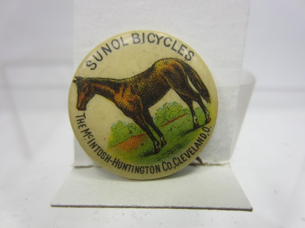 Antique Sunol Bicycles Celluloid Pinback