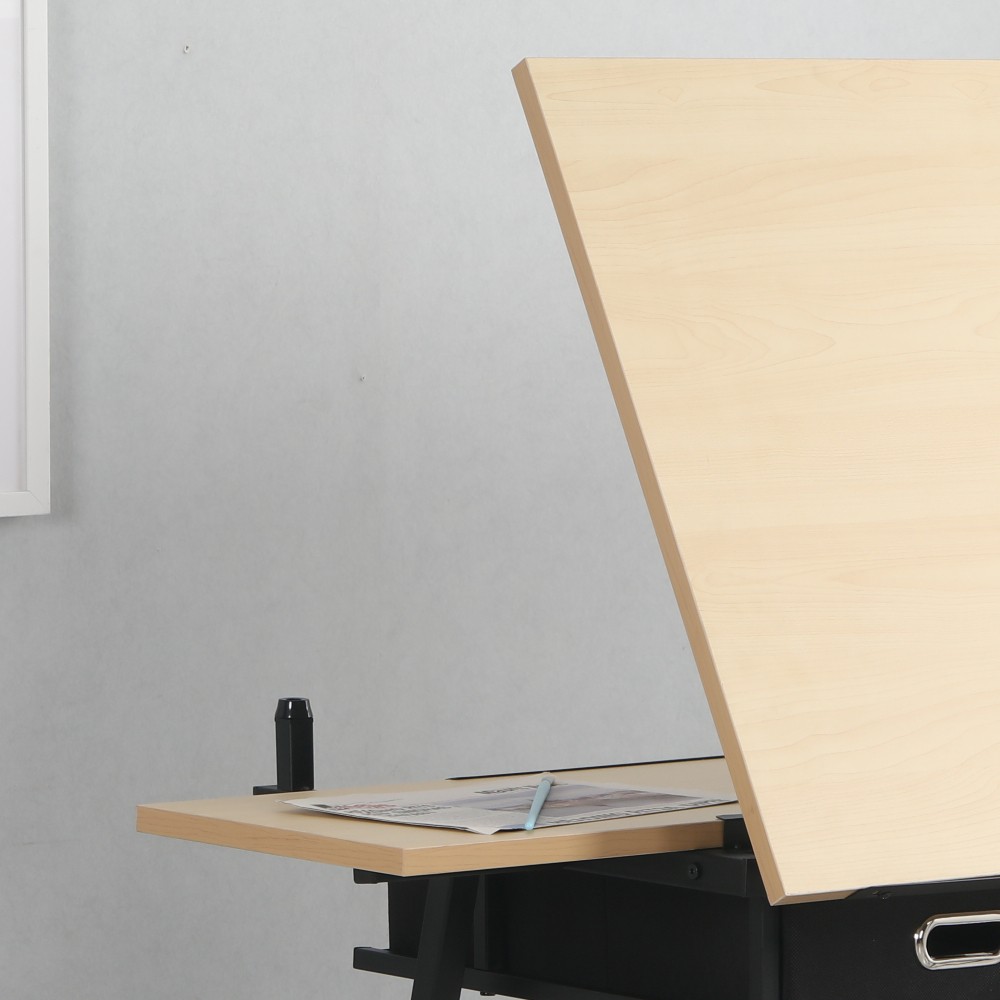 Art Drawing Desk Set - Adjustable Table & Stool - 2 Drawers，Tilting Top