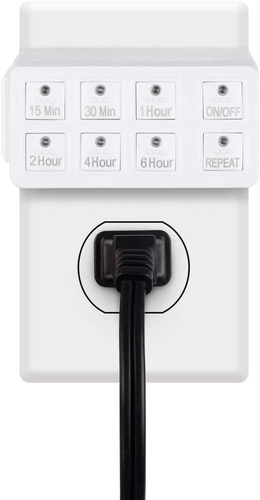 ETL Listed Timer, Repeat Function, 1875W Capacity, 3 Prong, White