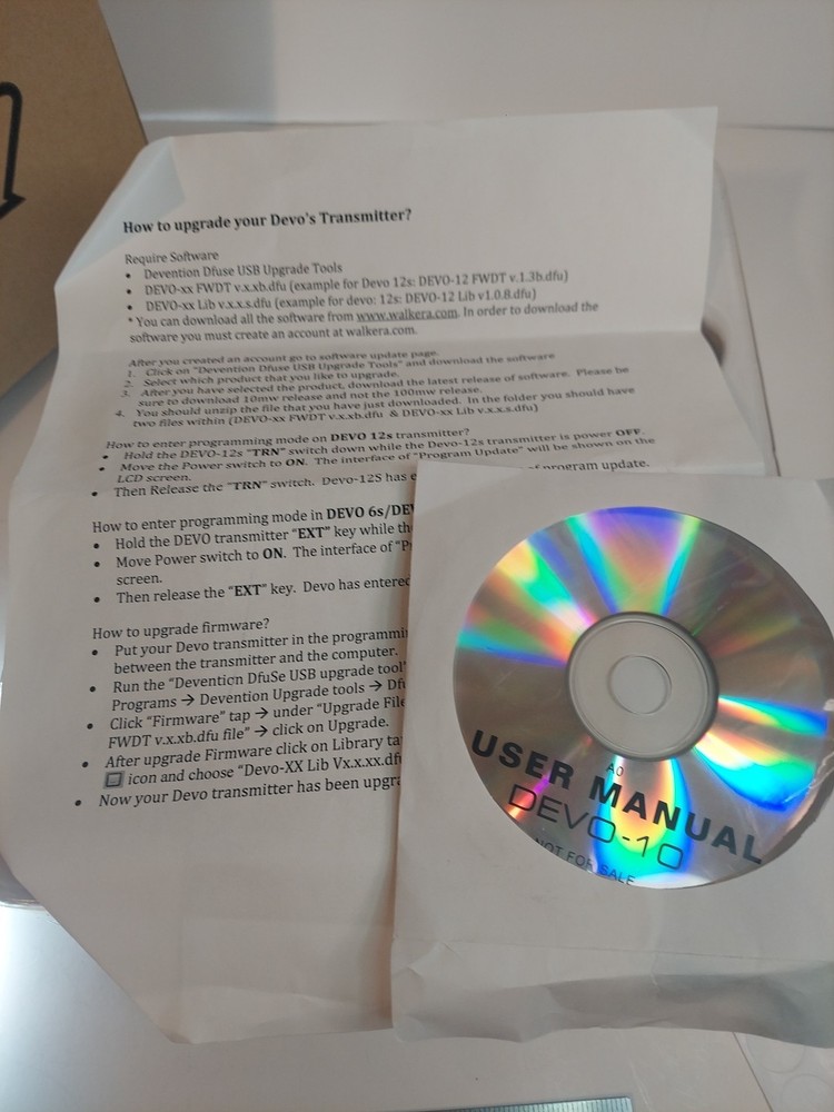 Walkera Devo 10 RC Radio Controller Flight Tested And Certified. Includes CD