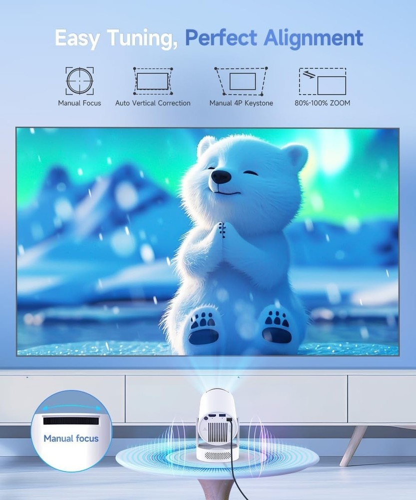 Mini Projector with WiFi 6 and Bluetooth 5.4, Portable Projector 4K Support, ...