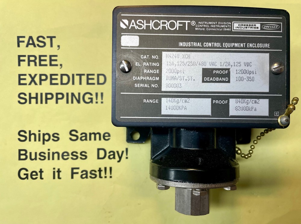 Ashcroft H424V XCH Switch; FREE SAME DAY EXPEDITED SHIPPING!
