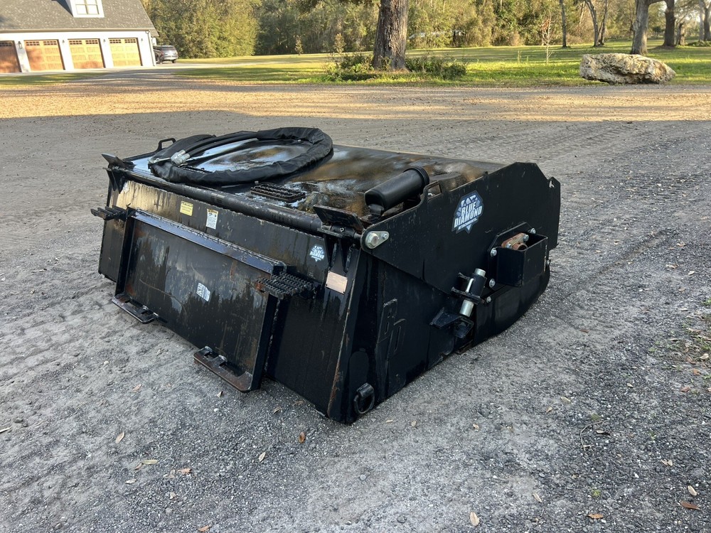 BLUE DIAMOND SKID STEER SWEEPER BROOM ATTACHMENT - 72" WIDE - READY TO WORK