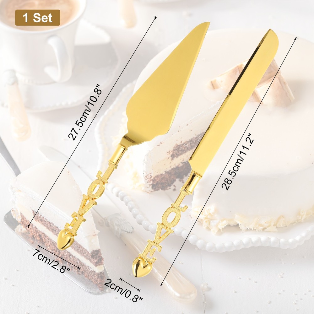 Cake Cutting Set for Wedding, Cake Knife and Server Set for Gift(Classic）