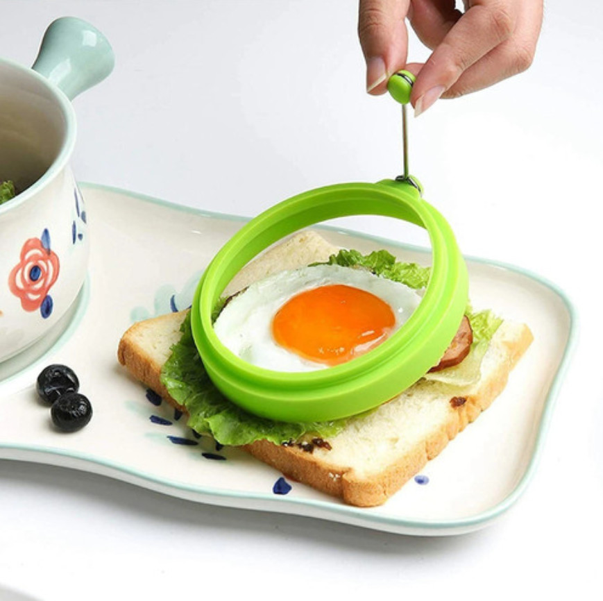 4PCS Egg Fried Mold Silicone Ring Pancake Silica Gel Kitchen Cooking Tool