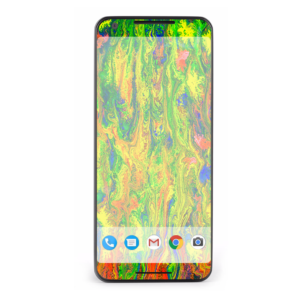 Google Pixel 2 Skins Decal Wrap green trippy color mix psychedelic