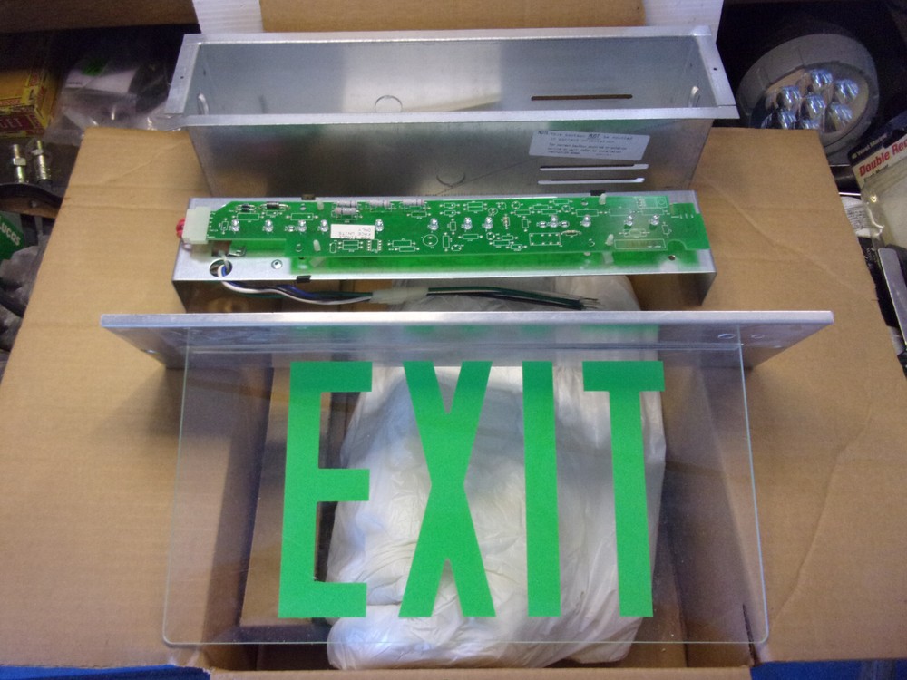 Recessed LED Exit sign with hardware, NEW , SLDLXCSGCX