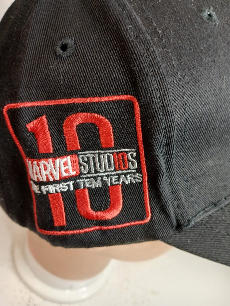 "A" Marvel Studios The First Ten Years Baseball Cap/Hat Black