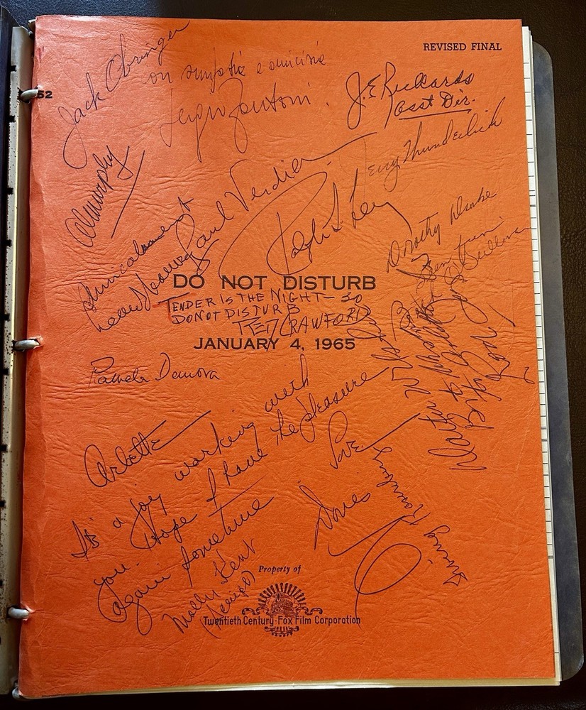 Do Not Disturb 1965 Movie Script With Signatures