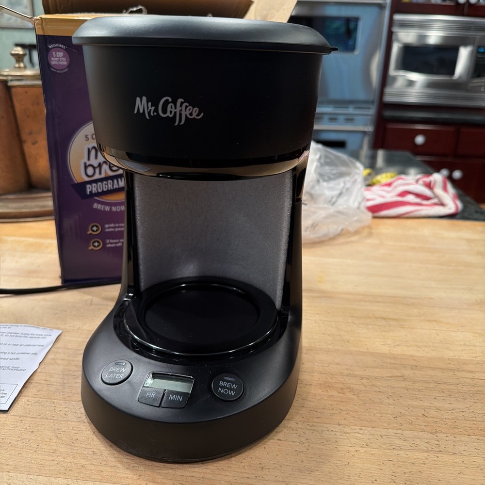 Mr. Coffee 5-Cup Programmable Coffee Maker 25 oz. Mini Brew Black - NO CARAFE