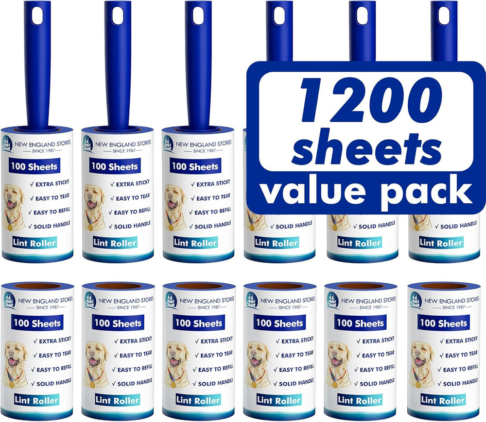 1200 Sheets Lint Roller with 6 Upgraded Handles (6 Rollers + 6 Refill), Mage Val