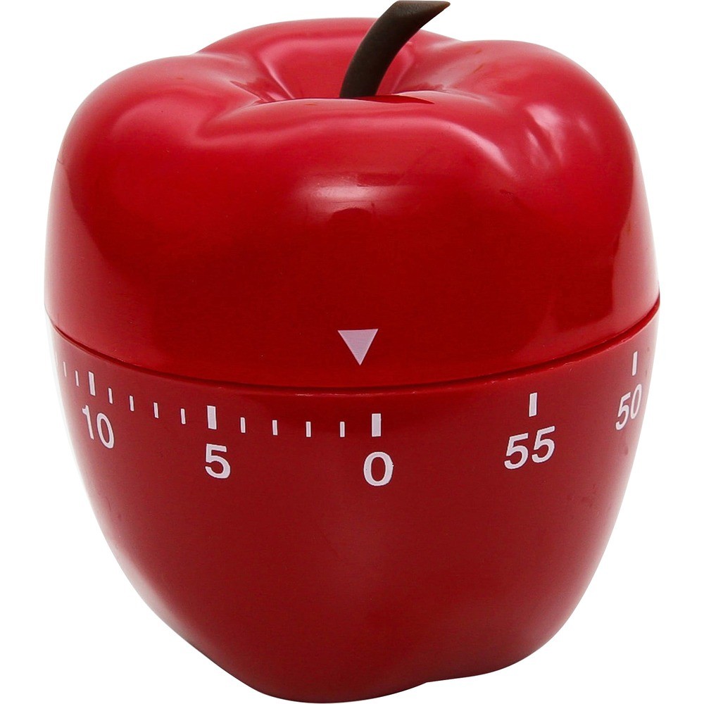 Baumgartens Apple Timer RED - 1 Hour - For Office, Classroom, Kitchen, Game -