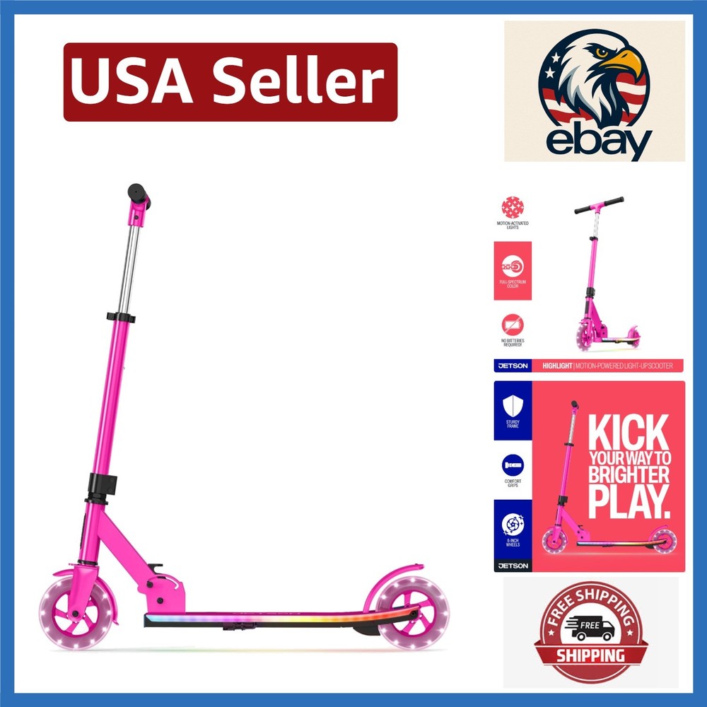 LED Sparkle: Lightweight Kick Scooter for Kids 5+, Foldable & Adjustable Height